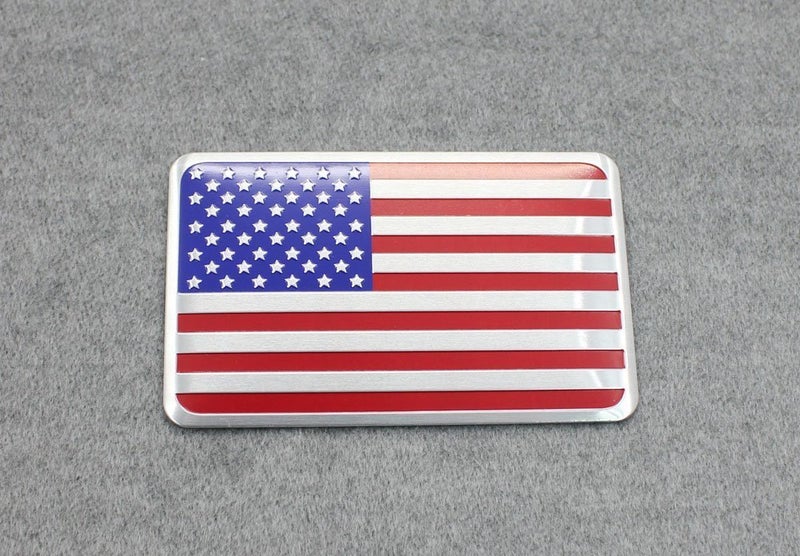 Muzzys-Premium Aluminum- United States American Flag Decal Emblem Sticker Badge 3.125"x2" Universal Stick Anywhere 4th of July Car Truck Bumper Window Glass Stocking Stuffer USA - Image 3